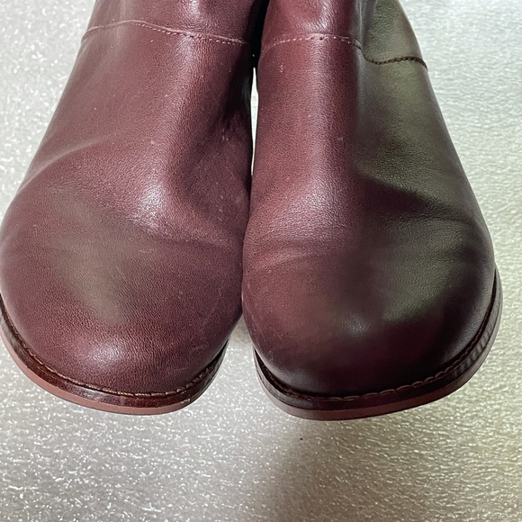 TOMS Womens Leila Oxblood Red leather boot bootie Carpe Diem 7.5 Tassel - Picture 6 of 12